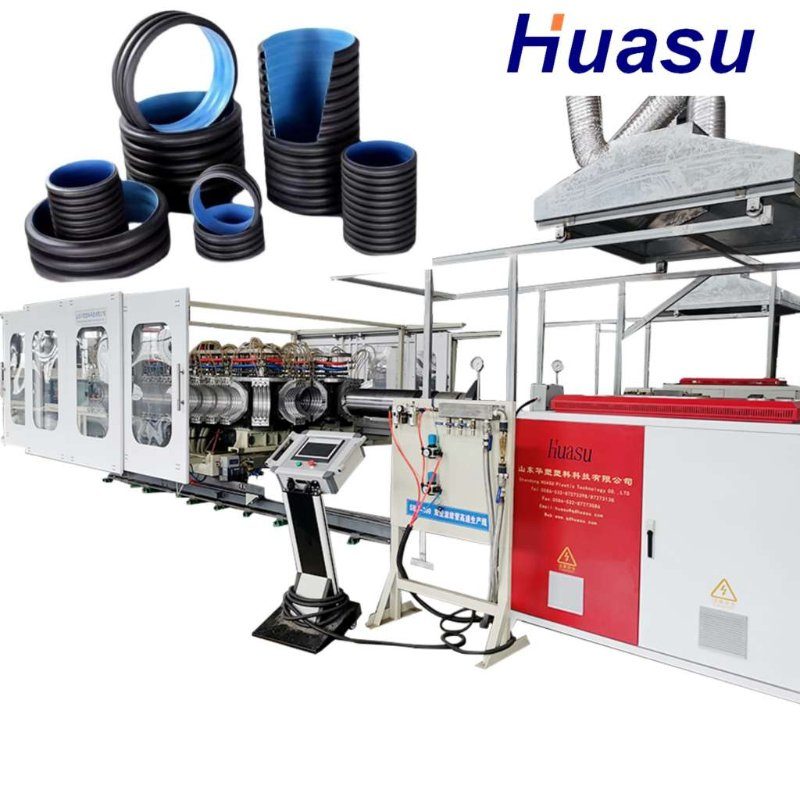 PE PP PVC Single Double Wall Corrugated Pipe Extrusion Line