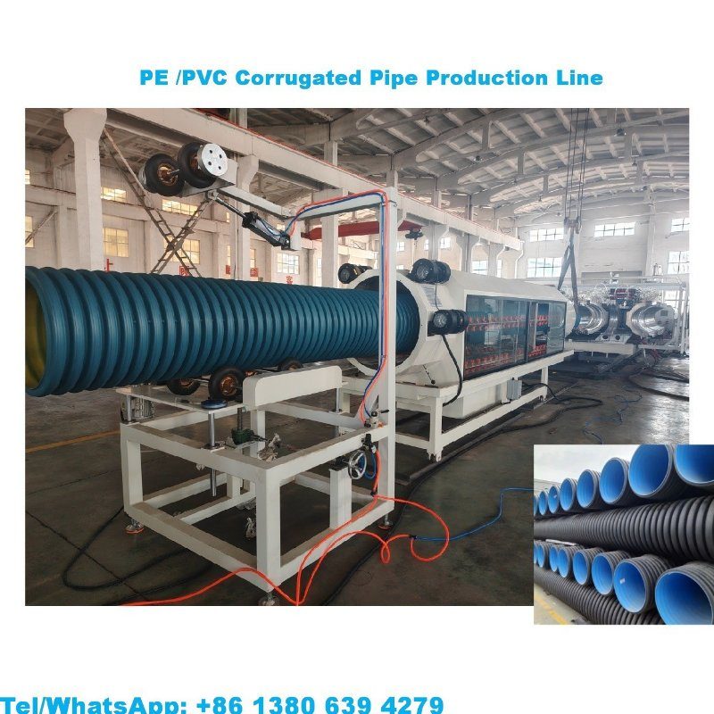 PVC/PVC-M high speed double wall corrugated pipe extrusion line (Φ 110 - Φ 1600mm)